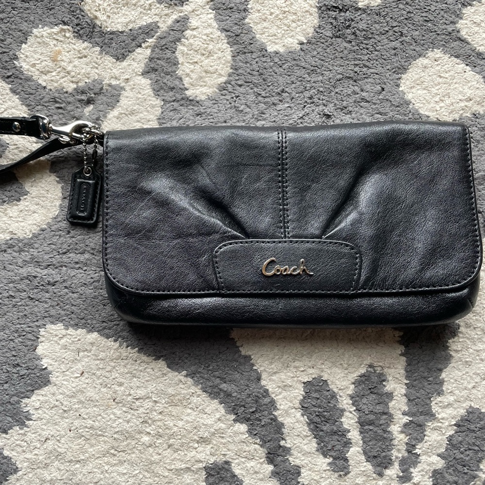 Coach signature large flap wristlet